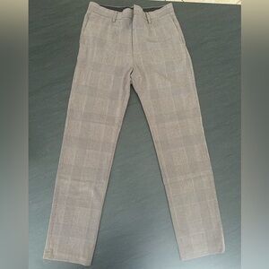 H&M Men's Beige Checkered Dress Pants